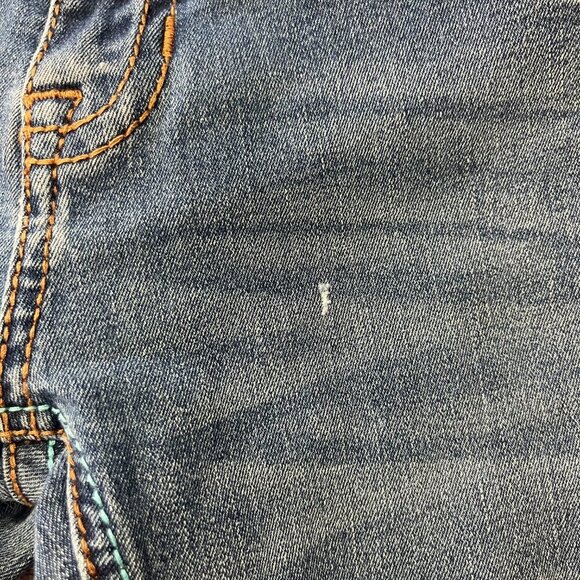 Rock & Roll Denim Embroidered Rival Low Rise Western Bootcut Jeans - Picture 14 of 16